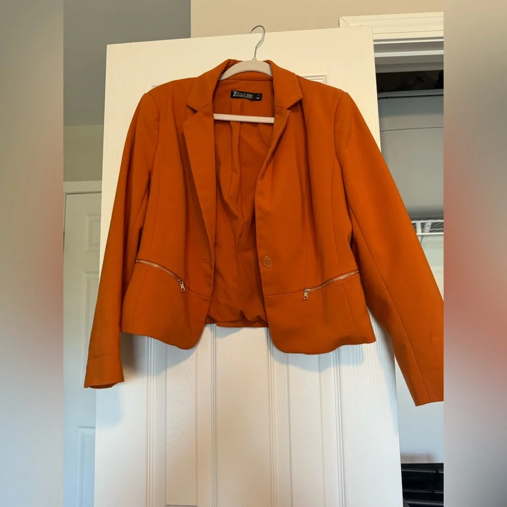 NY&Co 7th Ave Orange Blazer Jacket‎ - Picture 2 of 6